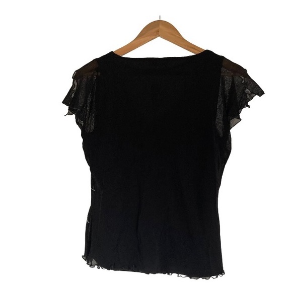 VINTAGE BNWT Deadstock BHS Ladies Women Mesh beaded Sheer Top Tee T-Shirt - Picture 2 of 11